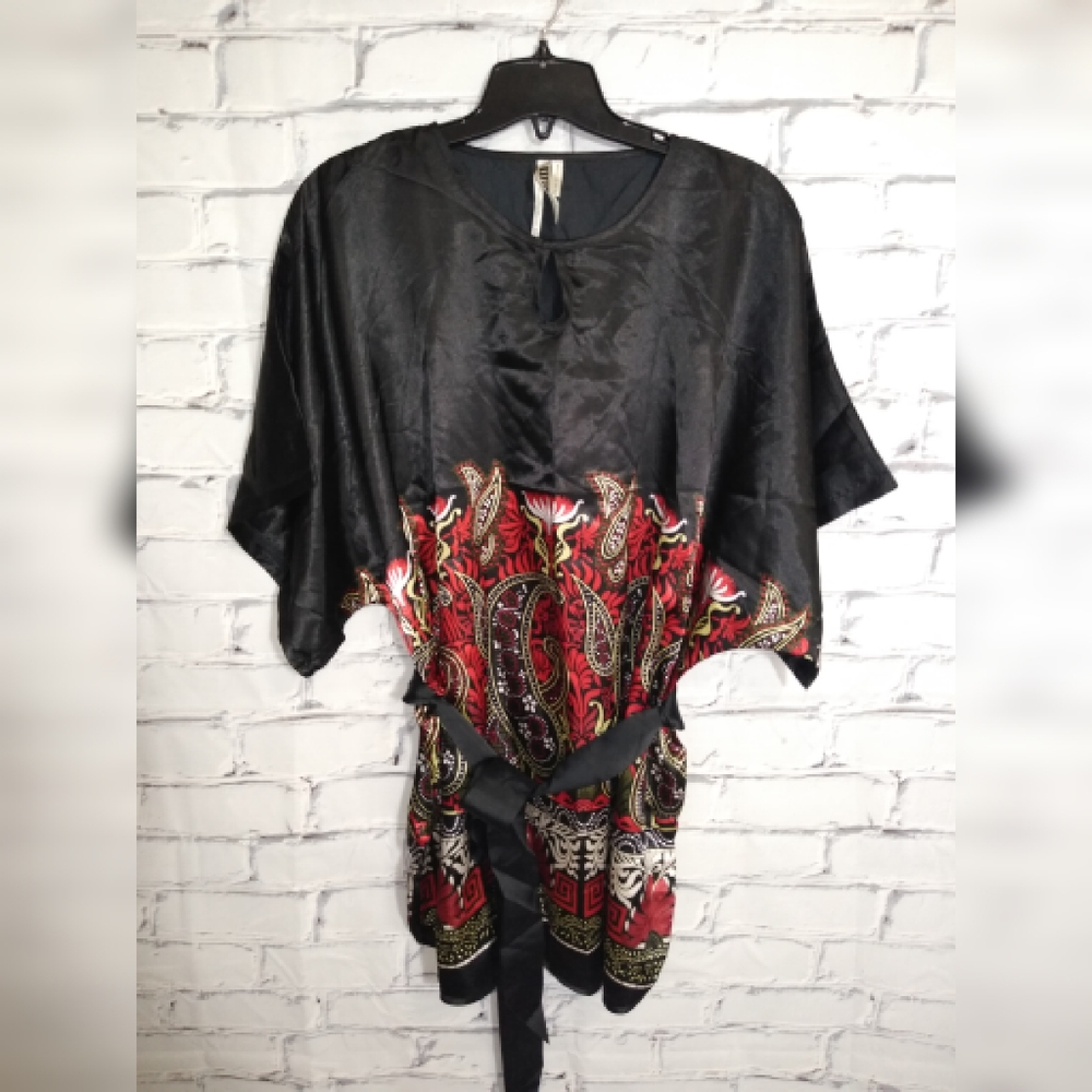 Relaxx Paisley print satin tunic blouse free zise